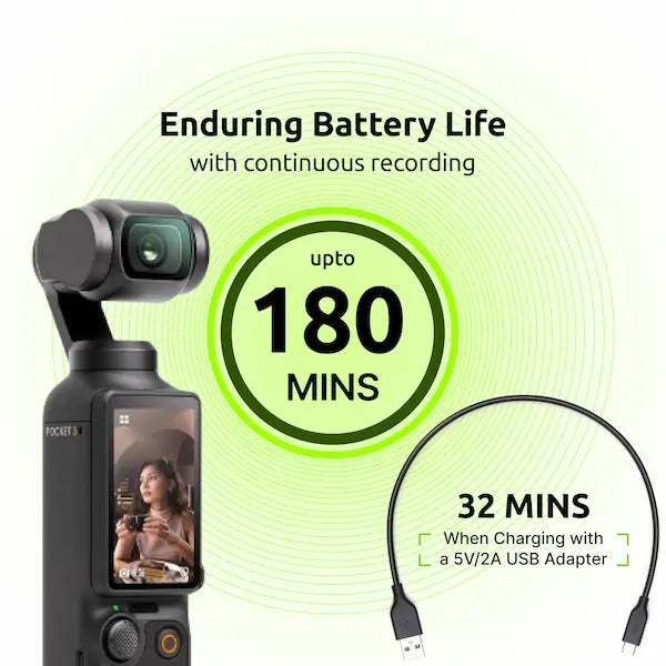 DJI Pocket 3 | Pocket Cinema; Ultra Smooth; 4K Power; Smart Tracking; Grab & Shoot