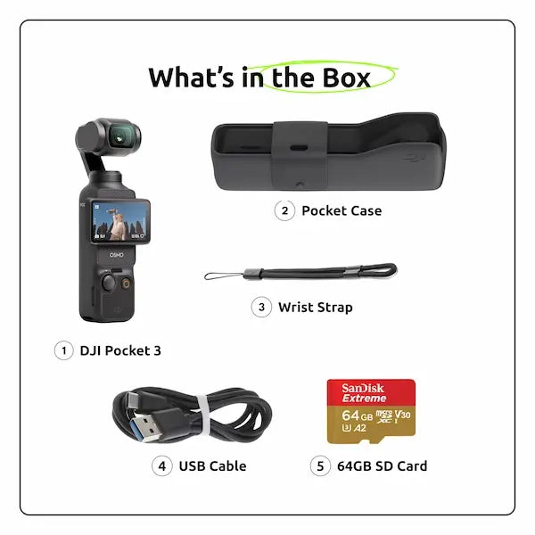 DJI Pocket 3 | Pocket Cinema; Ultra Smooth; 4K Power; Smart Tracking; Grab & Shoot